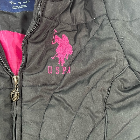 U.S. Polo Assn Puffer Hooded Black Coat women’s Small - Picture 3 of 13